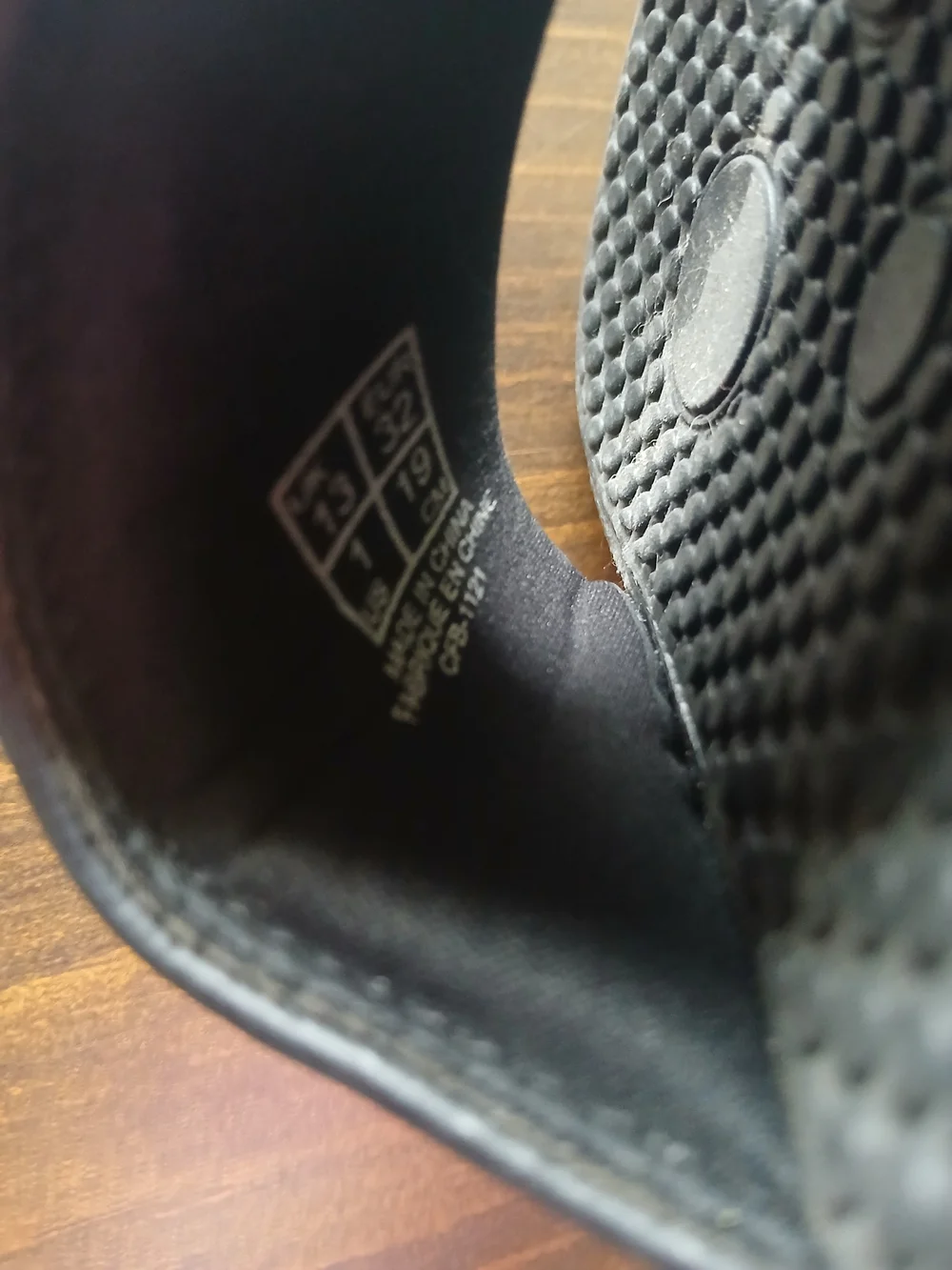 Puma Black Slide Sandal with Red, White & Blue Stripe